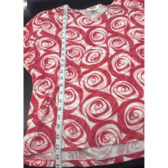 Talbots Women’s Swirl Print 3/4 Sleeve V Neck Knit Pullover Blouse Top Sz XL - Picture 8 of 8